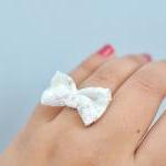 Sweetheart Lace Bow Ring by KimArt - made to order