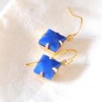 Blue Diamond Dangle Earring..