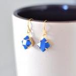 Blue Diamond Dangle Earring..